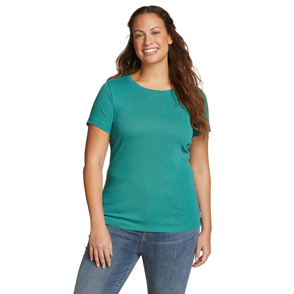 Eddie Bauer Womens Favorite Short Sleeve Crewneck T-Shirt (Dusty Jade)
