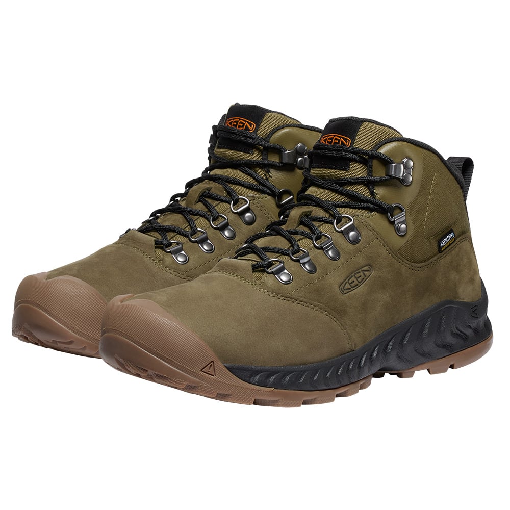 Keen Mens NXIS Explorer Waterproof Hiking Boots (Dark Olive / Black)