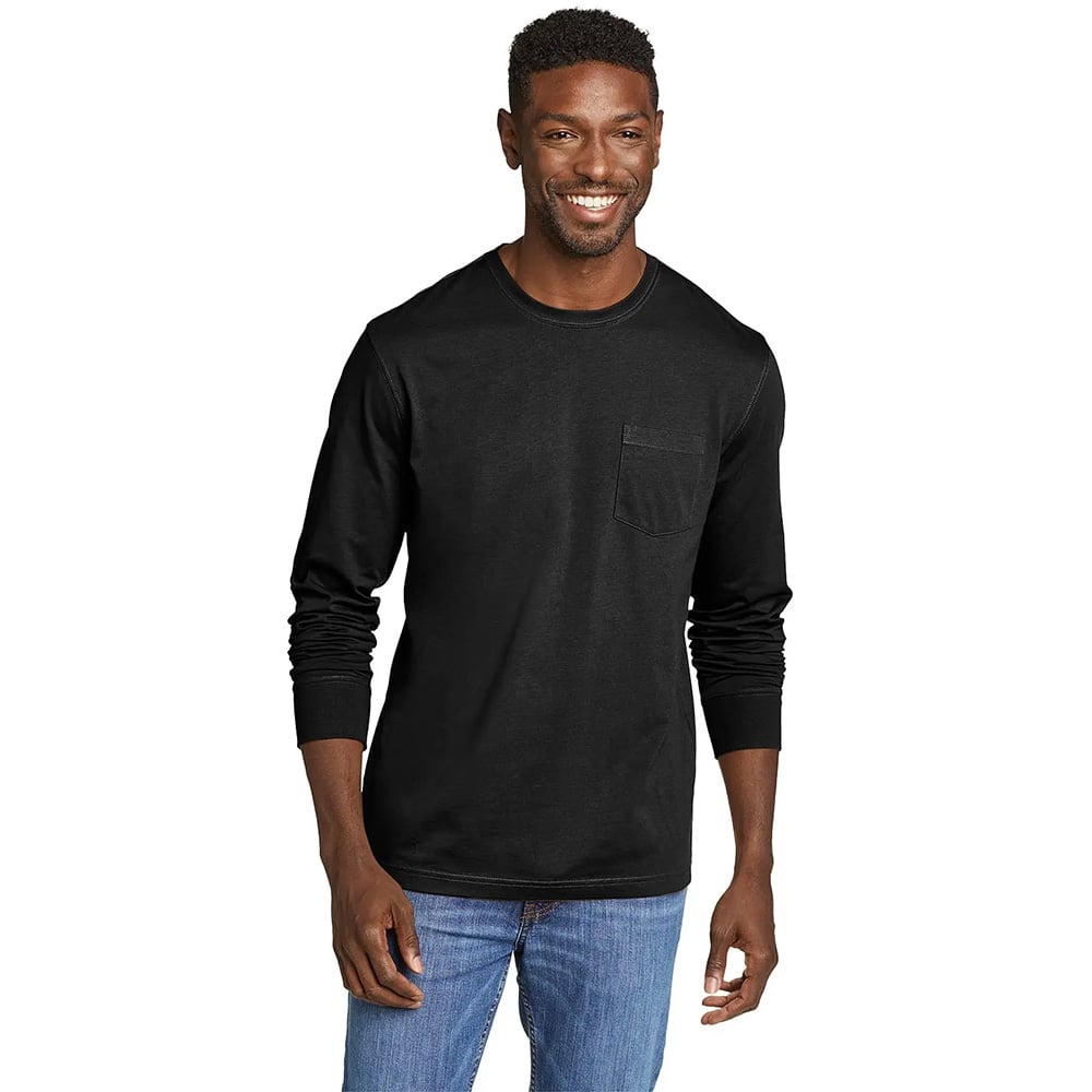 Eddie Bauer Mens Legend Wash Pro Long Sleeve T-Shirt (Black)
