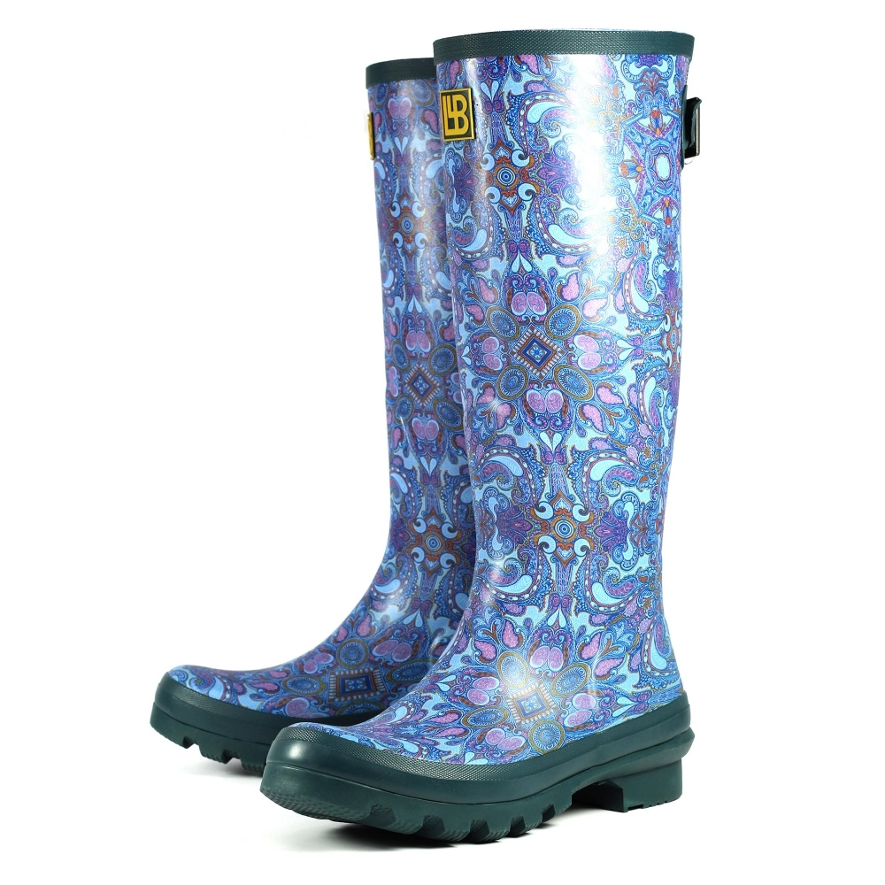 Laurence Llewelyn-Bowen Womens Paisley Pericoloso Wellingtons (Blue)