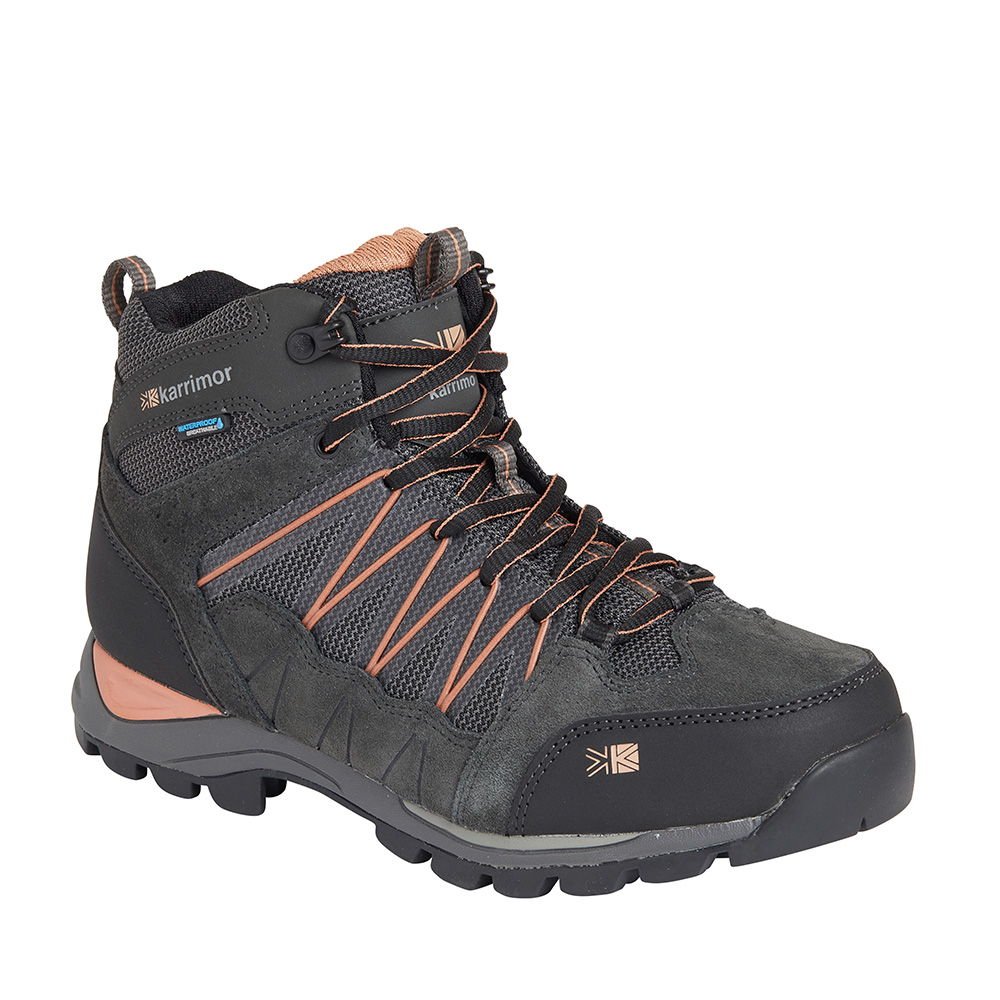 Karrimor Womens Pinnacle Waterproof Hiking Boots (Black / Pink)