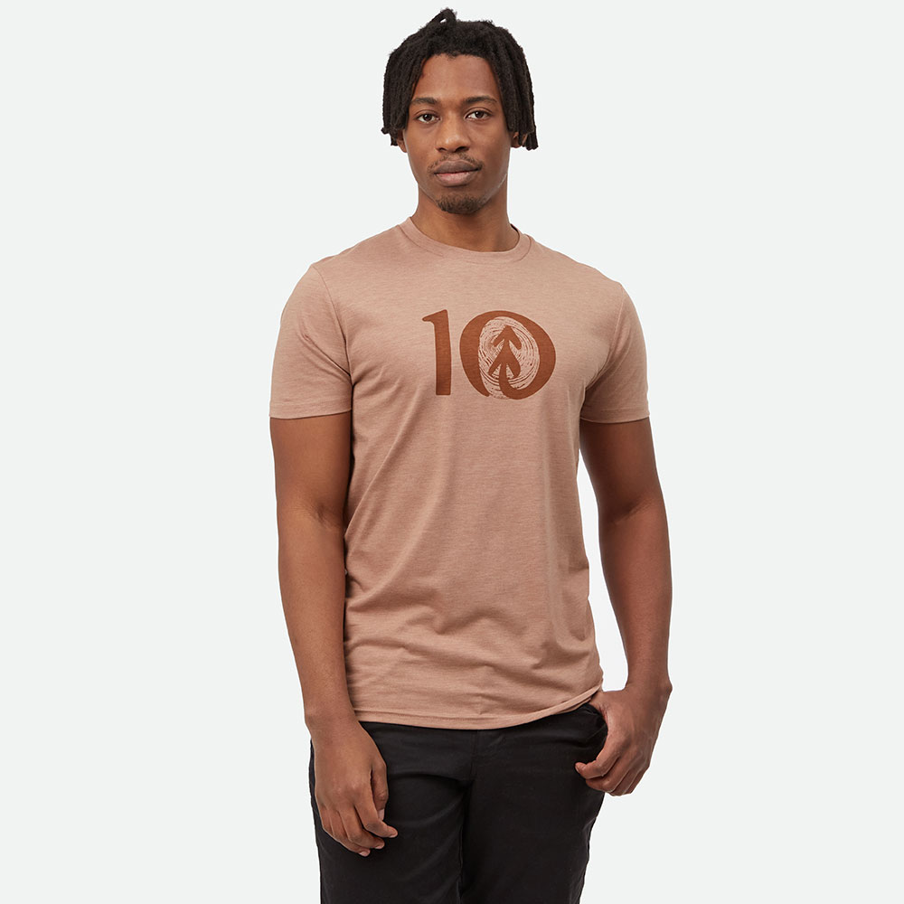 Tentree Mens Woodgrain T-Shirt (Mushroom Heather)