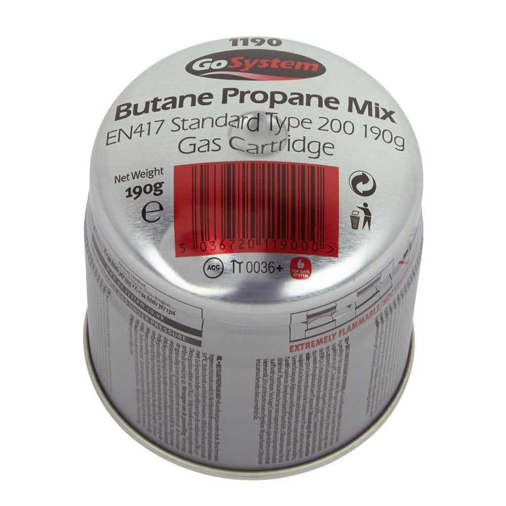 Go System Pierceable Butane Propane Gas Cartridge - 190g
