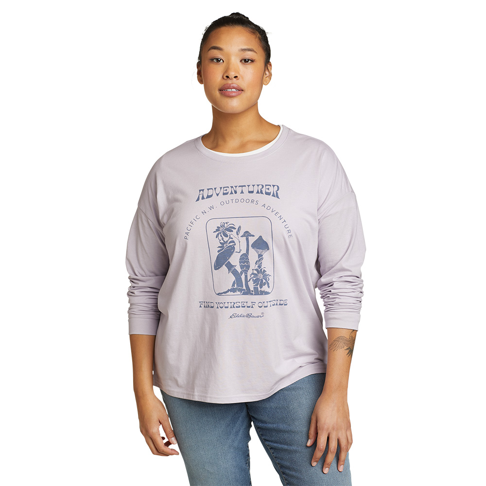 Eddie Bauer Womens Graphic Long Sleeve T-Shirt (Wisteria)