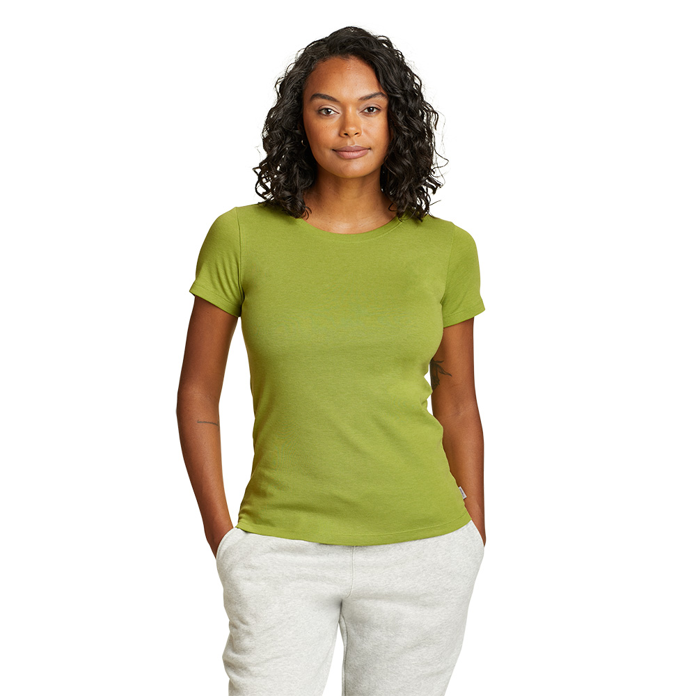 Eddie Bauer Womens Favorite Short Sleeve Crewneck T-Shirt (Citron)