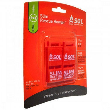 SOL Slim Rescue Howler Whistles (2 Pack)