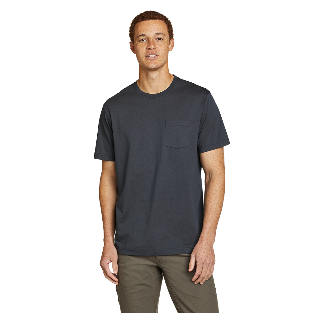 Eddie Bauer Mens Legend Wash 100% Cotton Short Sleeve T-Shirt (Midnight Navy)