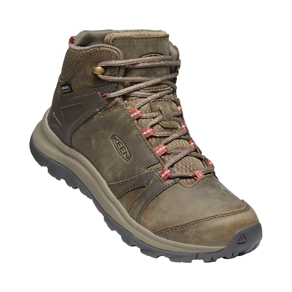 Keen Womens Terradora II Mid Waterproof Hiking Boots (Brindle / Redwood)