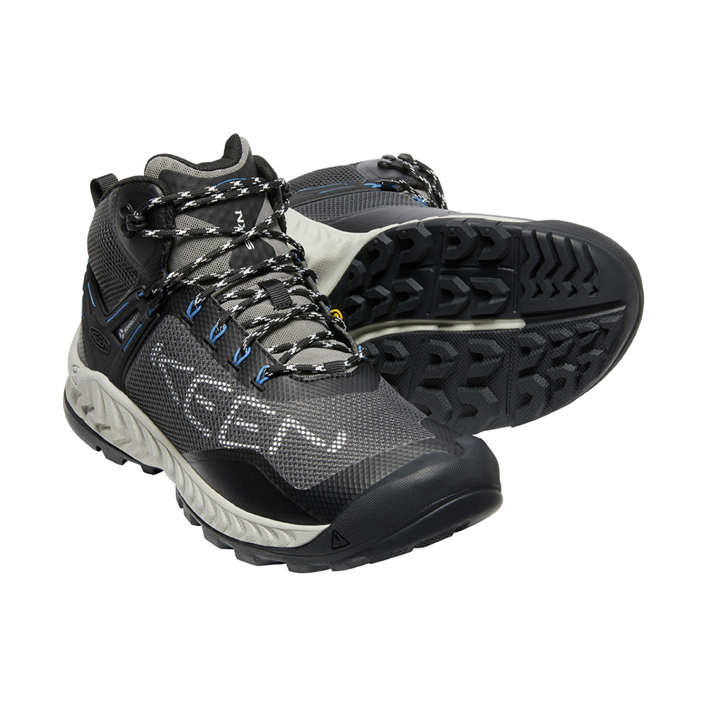 Keen Mens Nxis Evo Mid Waterproof Walking Boots (Magnet / Bright Cobalt)