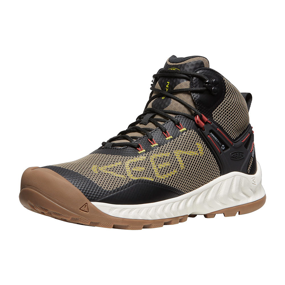Keen Mens Nxis Evo Mid Waterproof Walking Boots (Brindle / Citronella)