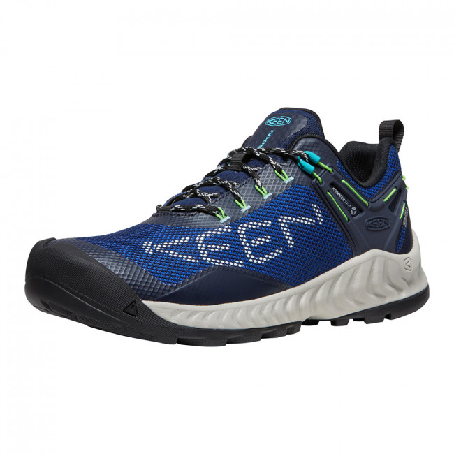Keen Mens Nxis Evo Waterproof Walking Shoes (Sky Captain / Green Flash ...