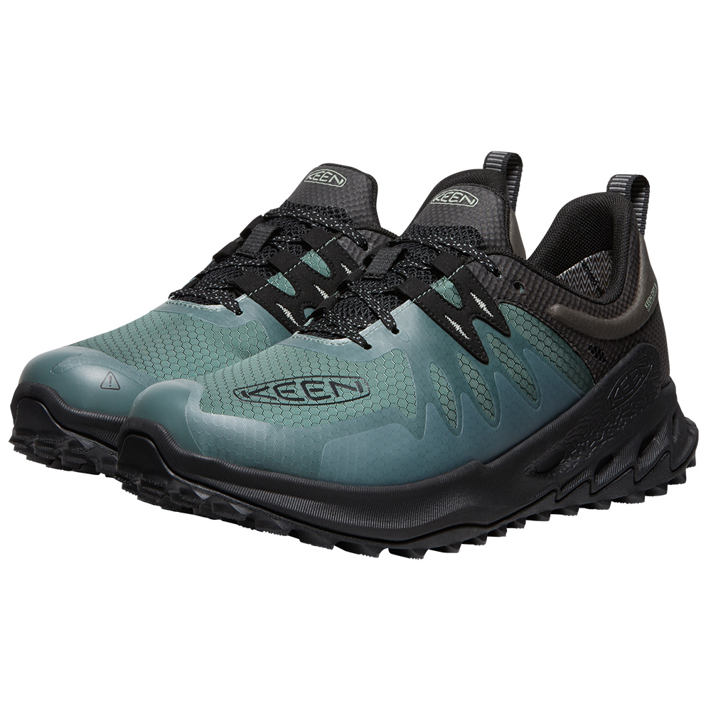 Keen Mens Zionic Waterproof Walking Shoes (Dark Forest / Black)