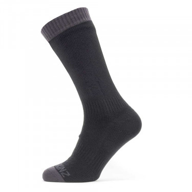 Sealskinz Warm Weather Mid Length Waterproof Sock - Black/Grey - Side View