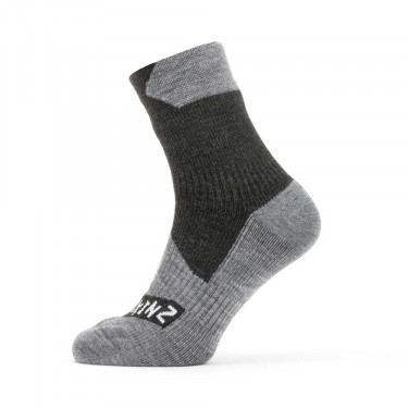 Sealskinz All Weather Ankle Length Waterproof Sock (Black/Grey Marl)