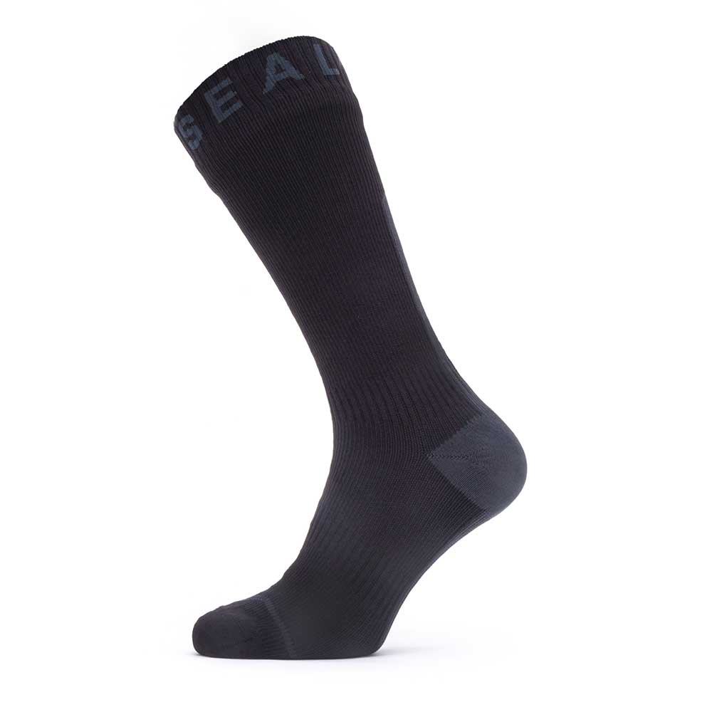 Sealskinz Waterproof All Weather Mid Length Socks with Hydrostop (Black/Grey)
