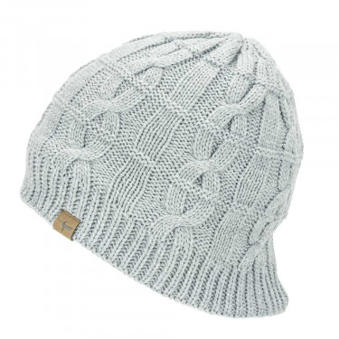Sealskinz Cold Weather Cable Knit Waterproof Beanie - Grey Marl - Side View