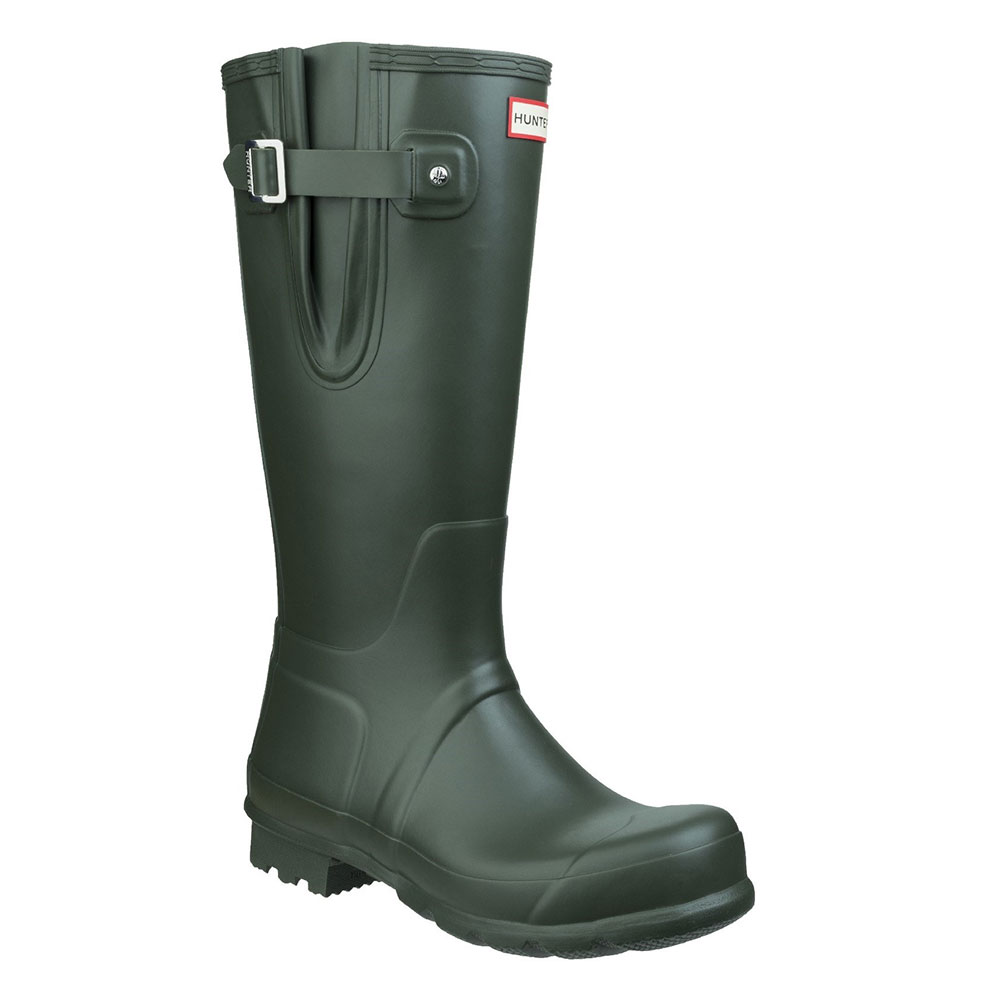 Hunter Men's 'Original Side Adjustable' Rubber Patterned Wellington Boots|Size: 11|dark olive