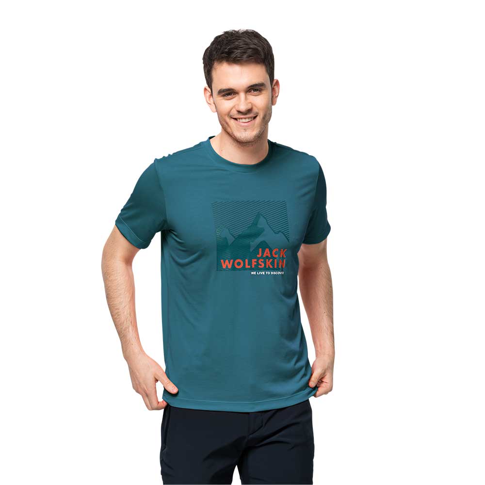 Jack Wolfskin Mens Hiking TexaDRI T-Shirt (Blue Coral)