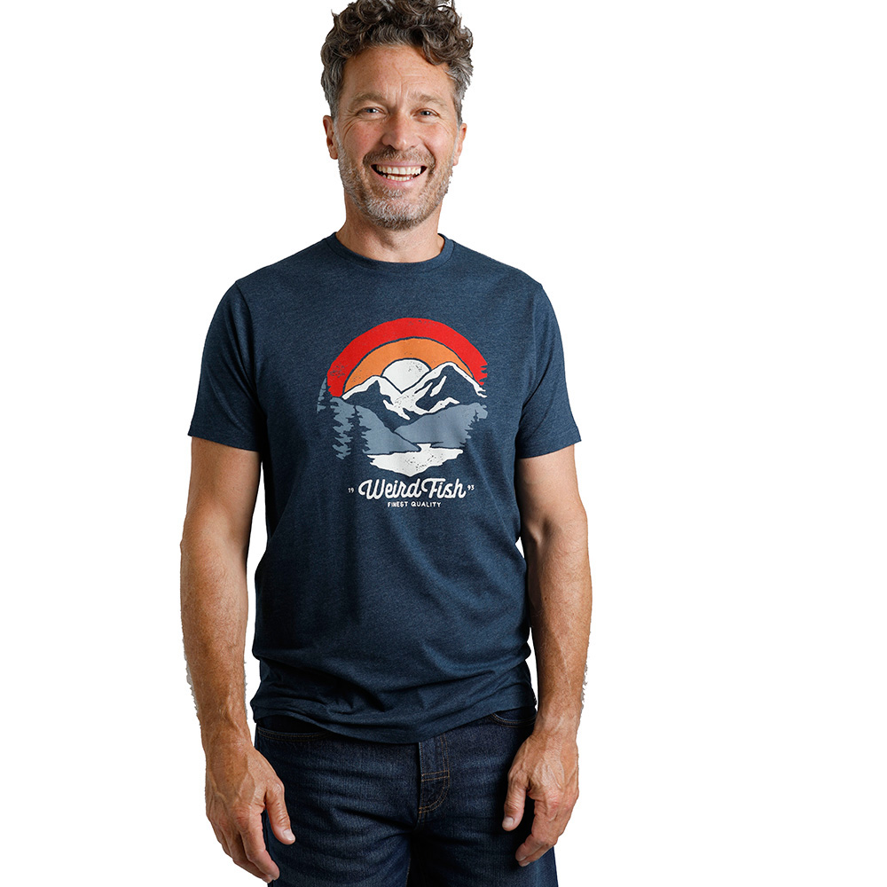 Weird Fish Mens Vista Eco Branded Graphic T-Shirt (Navy)