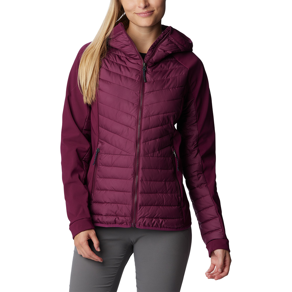 Columbia Womens Powder Lite Insulated Hybrid Hooded Jacket (Marionberry)