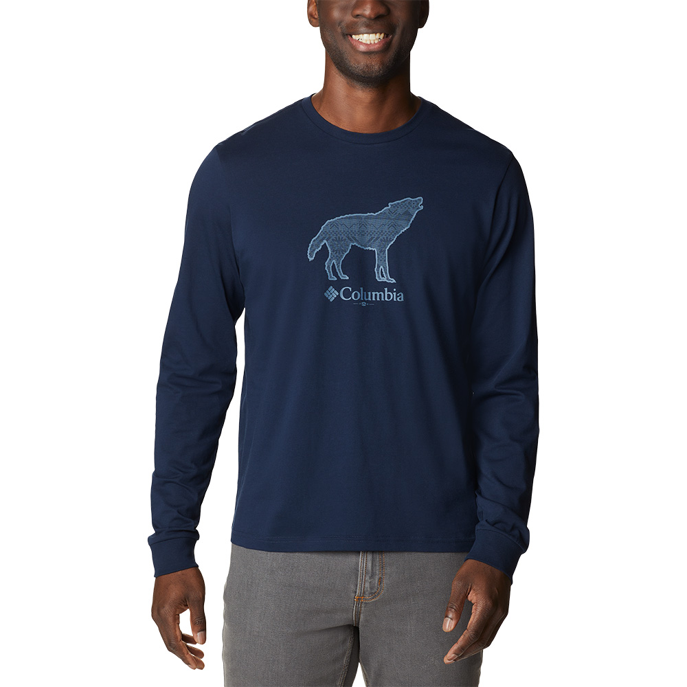 Columbia Mens CSC Seasonal Logo Long Sleeve T-Shirt (Collegiate Navy)