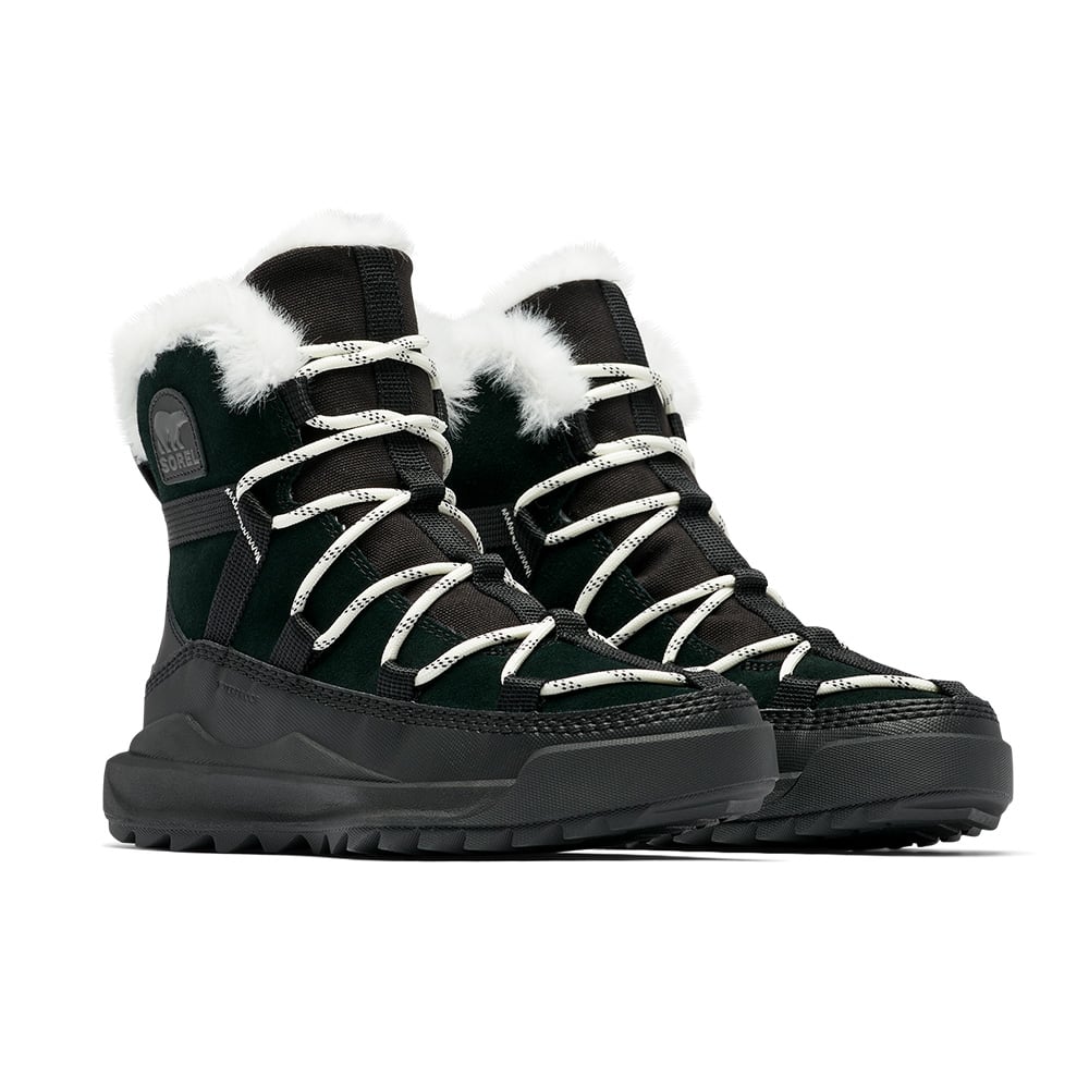 Sorel Womens Ona RMX Glacy Waterproof Hiking Boots (Black / Sea Salt)