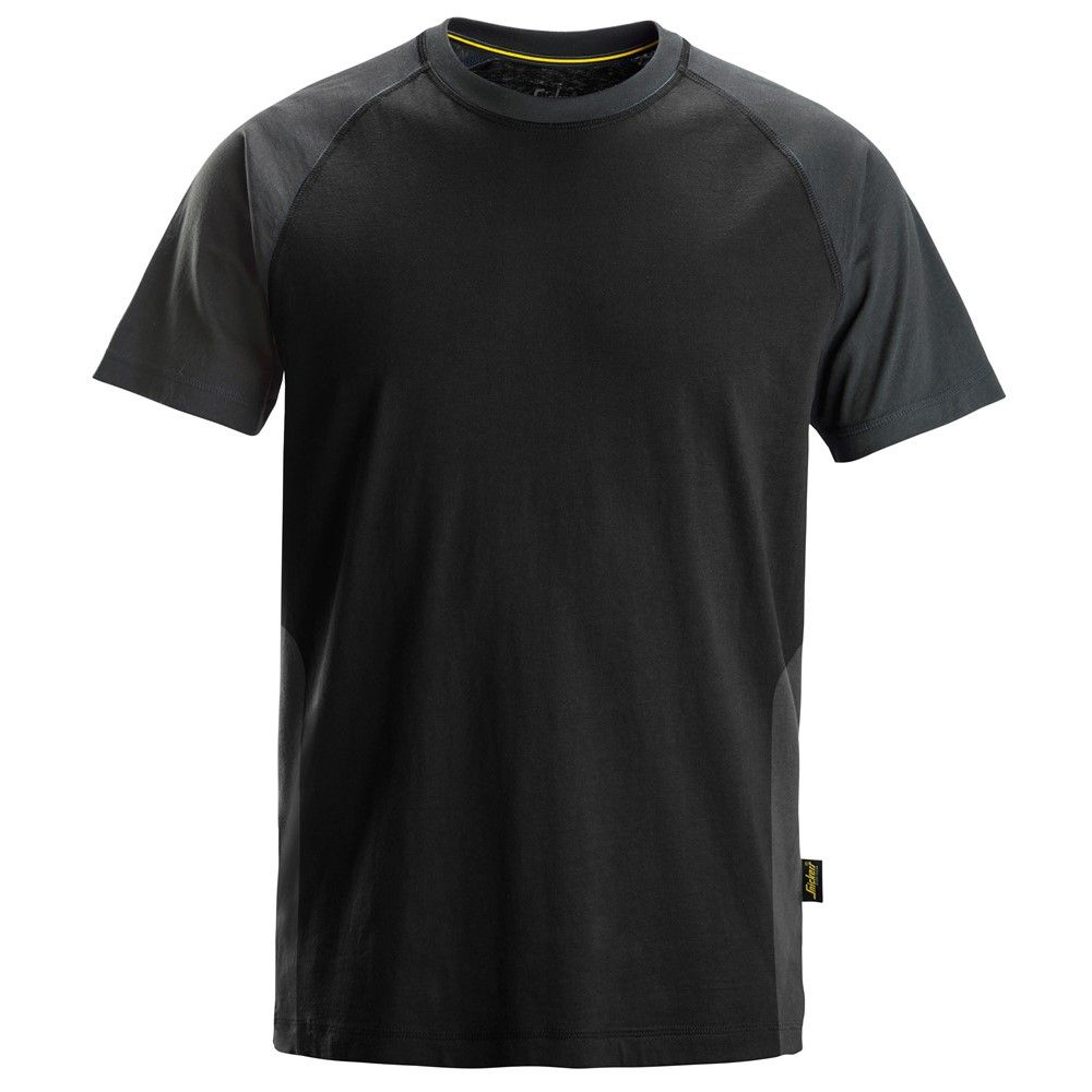 Snickers Mens Two Tone T-Shirt (Black / Steel Grey)