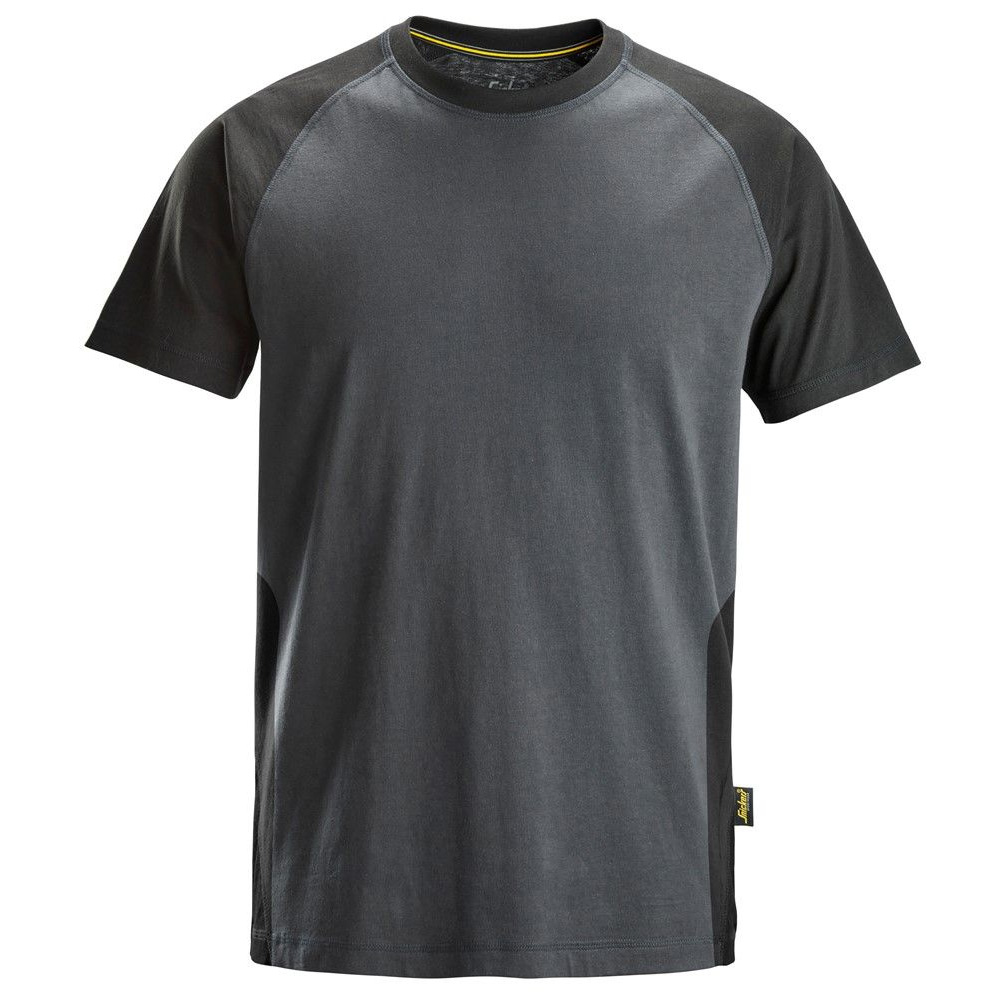 Snickers Mens Two Tone T-Shirt (Steel Grey / Black)