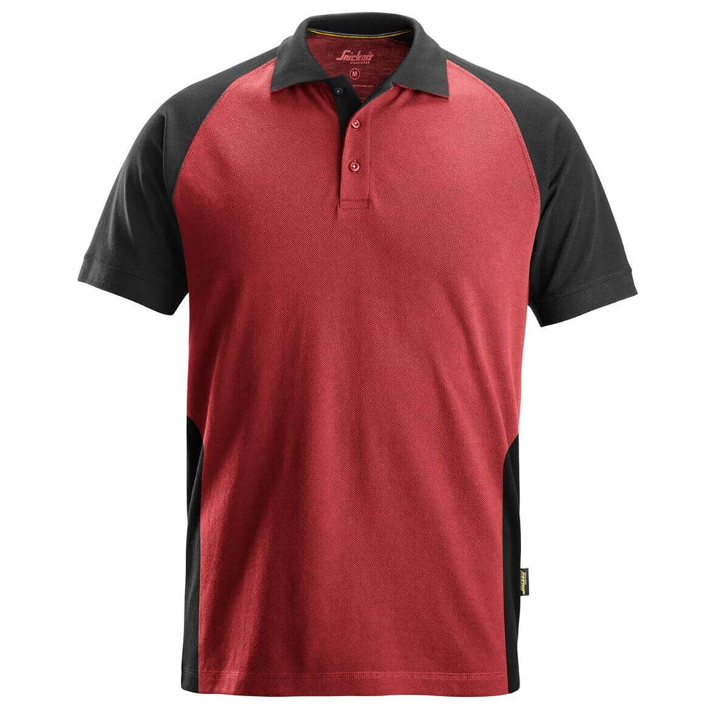 Snickers Mens Two Tone Polo Shirt (Red / Black)