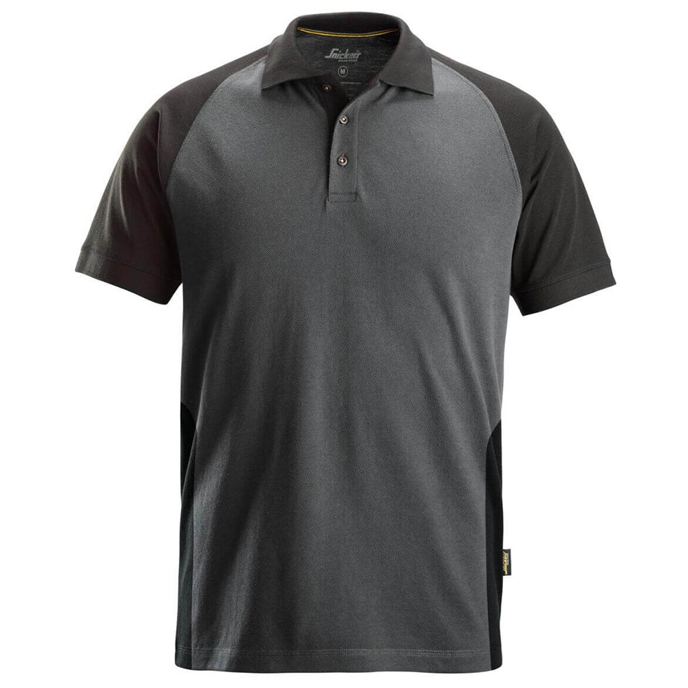 Snickers Mens Two Tone Polo Shirt (Steel Grey / Black)