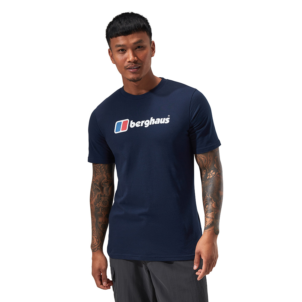 Berghaus Mens Organic Big Classic Logo Short Sleeved T-Shirt (Dusk Blue)