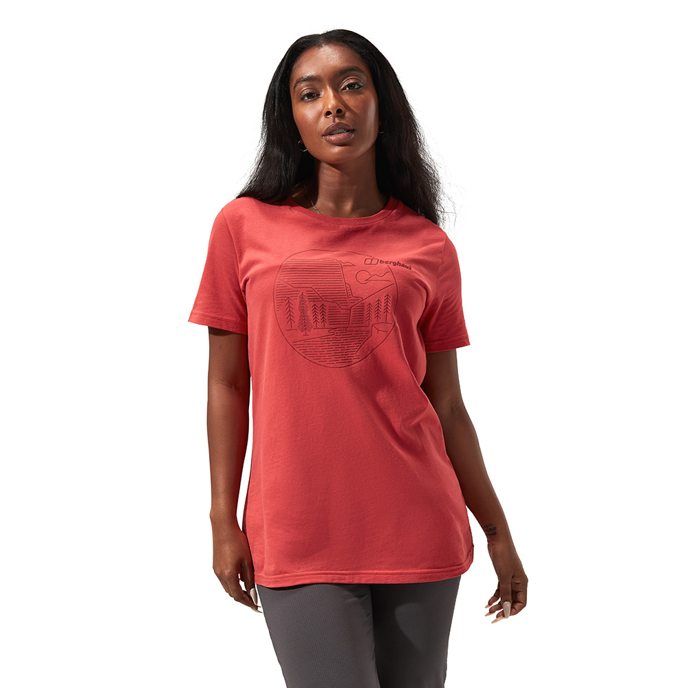 Berghaus Womens Linear Landscape T-Shirt (Baked Apple)