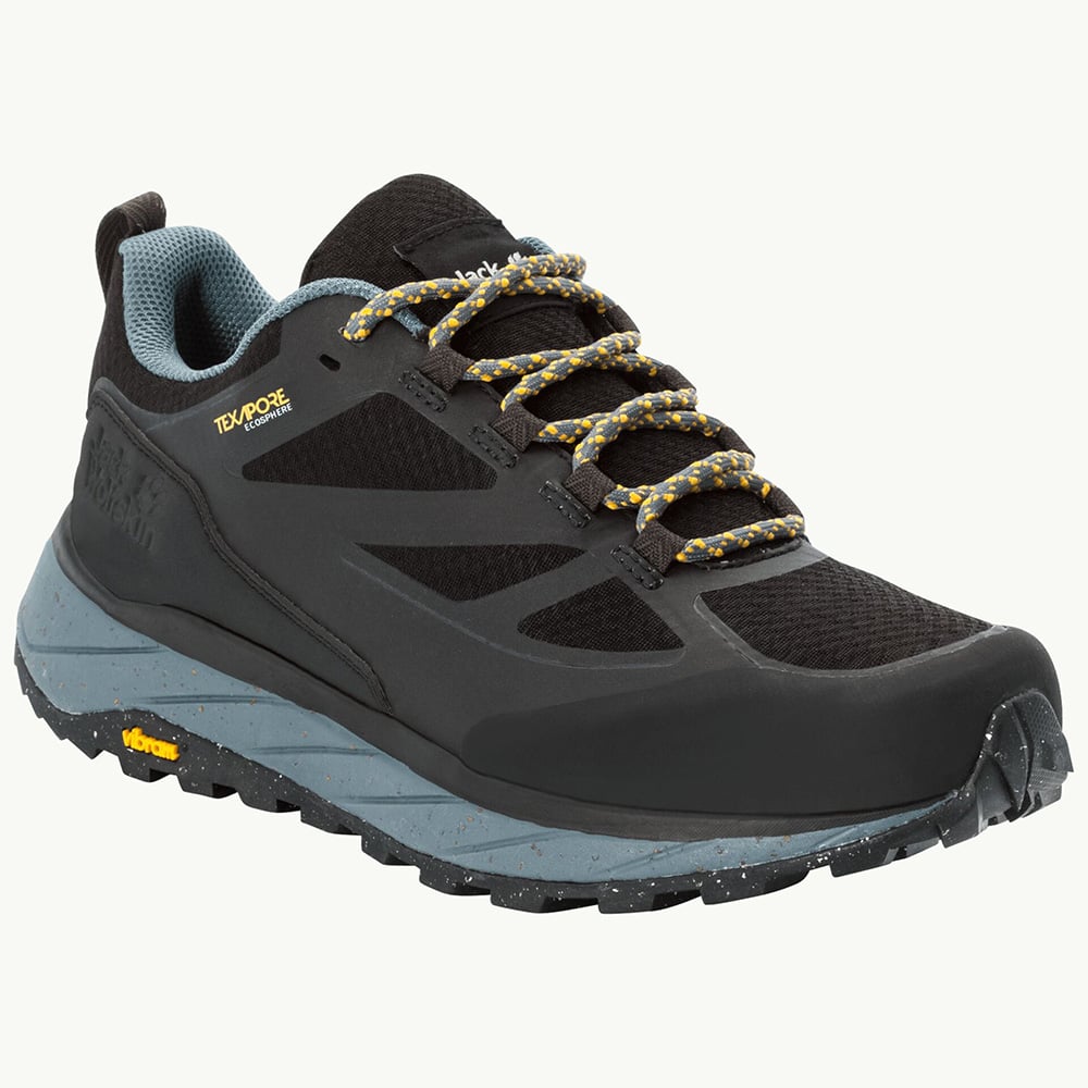 Jack Wolfskin Mens Terraventure Texapore Low Waterproof Hiking Shoes (Phantom / Grey)