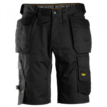 Snickers Mens AllRound Stretch Loose Fit Work Shorts (Black / Black)
