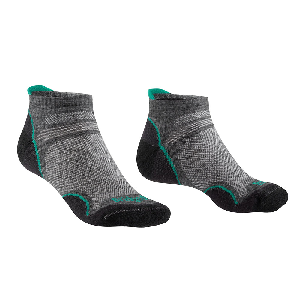 Bridgedale Womens Ultra Light T2 Merino Performance Socks (Mid Grey/Surf)