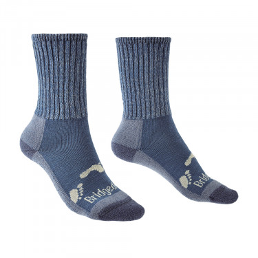 Bridgedale Junior Hike All Season Merino Comfort Boot Socks - Storm Blue - Front View