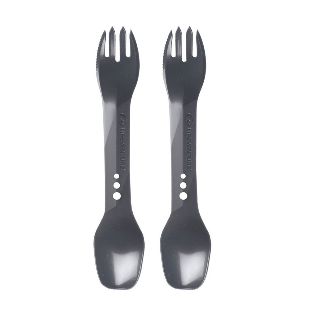 Photos - Other goods for tourism Lifeventure Ellipse Spork Twin Pack  0000101828312 (Graphite)
