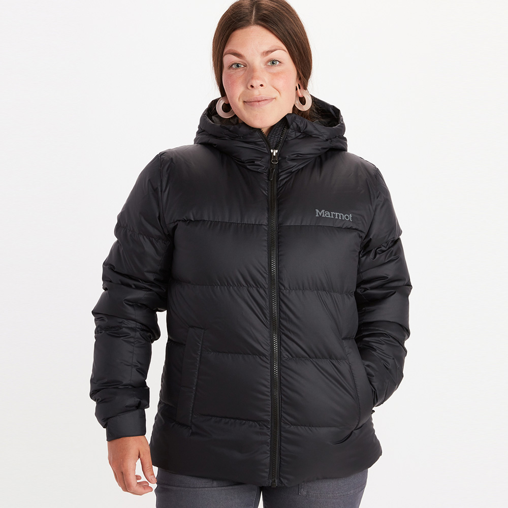 Marmot Womens Guides Down Hooded Insulated Jacket (Black)