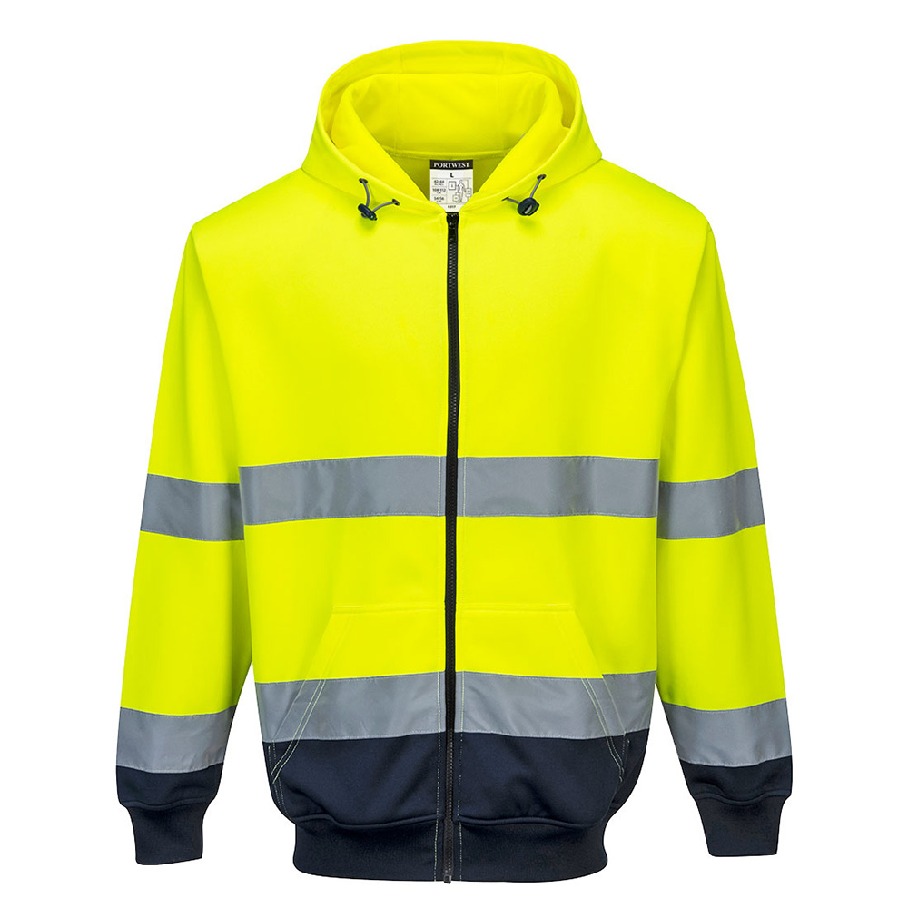 Photos - Other goods for tourism Portwest Hi Vis Two Tone Full Zip Hoodie  0000101488523 (Yellow / Navy)
