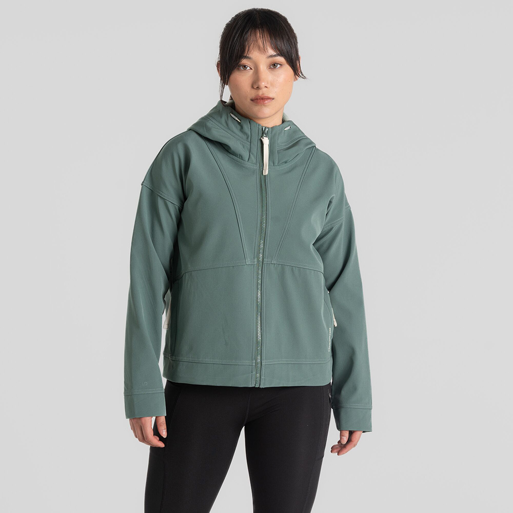 Craghoppers Womens Tyra Hooded Softshell Jacket (Frosted Pine)