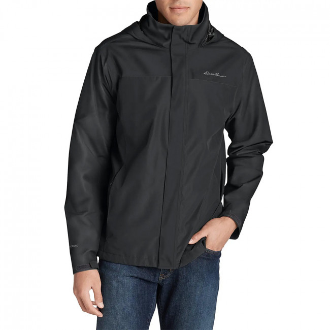 Eddie Bauer Mens Packable Rainfoil Waterproof Jacket (Dark Smoke ...