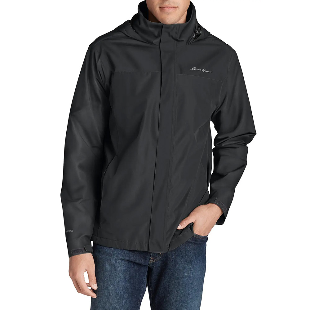 Eddie Bauer Mens Packable Rainfoil Waterproof Jacket (Dark Smoke)