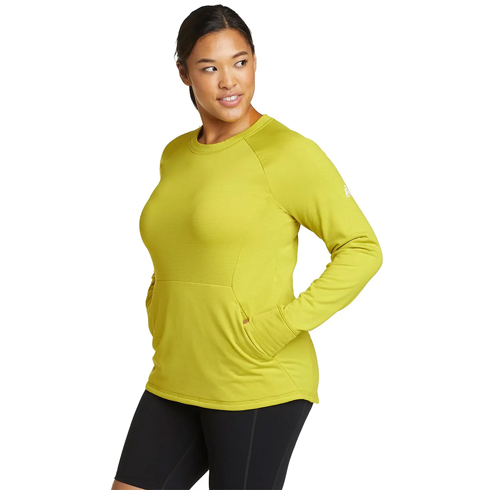 Eddie Bauer Womens High Route Grid Fleece Pullover (Chartreuse)