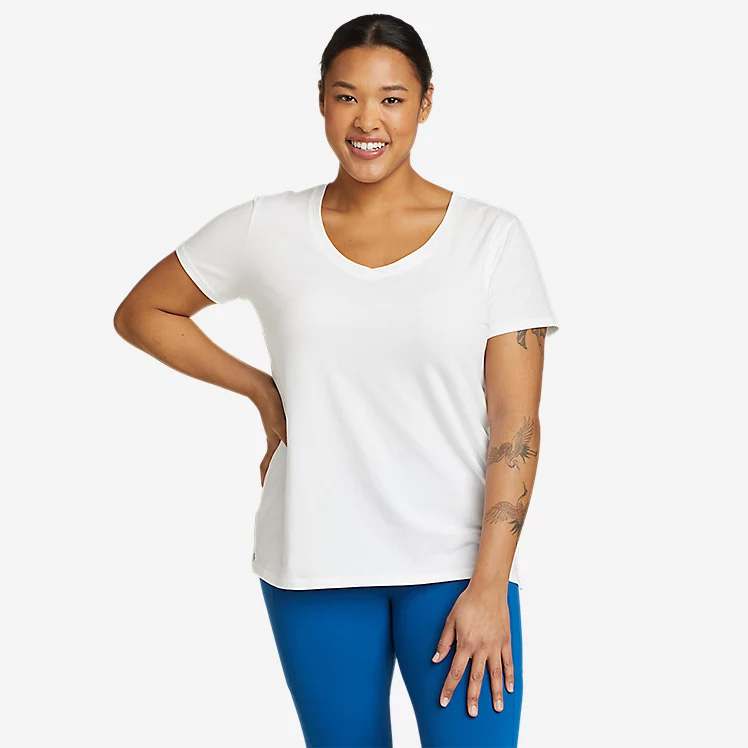 Eddie Bauer Womens Tempo Light Short Sleeved T-Shirt (White)