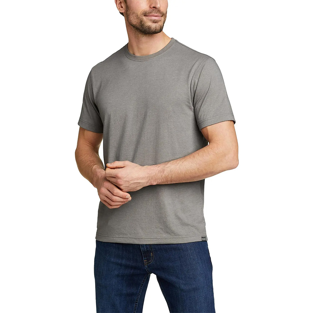 Eddie Bauer Mens Legend Washpro Short Sleeved T-Shirt (Gray Htr)