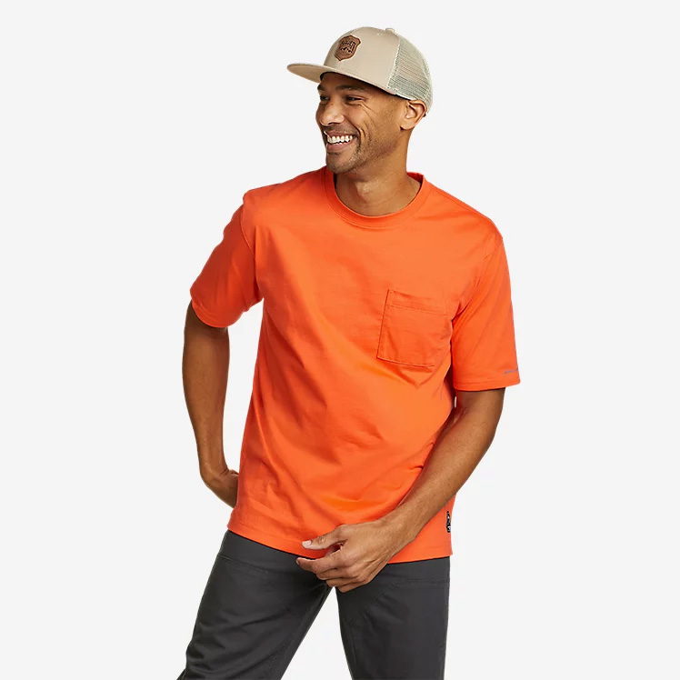 Eddie Bauer Mens Mountain Ops Short Sleeve T-Shirt (Orange)