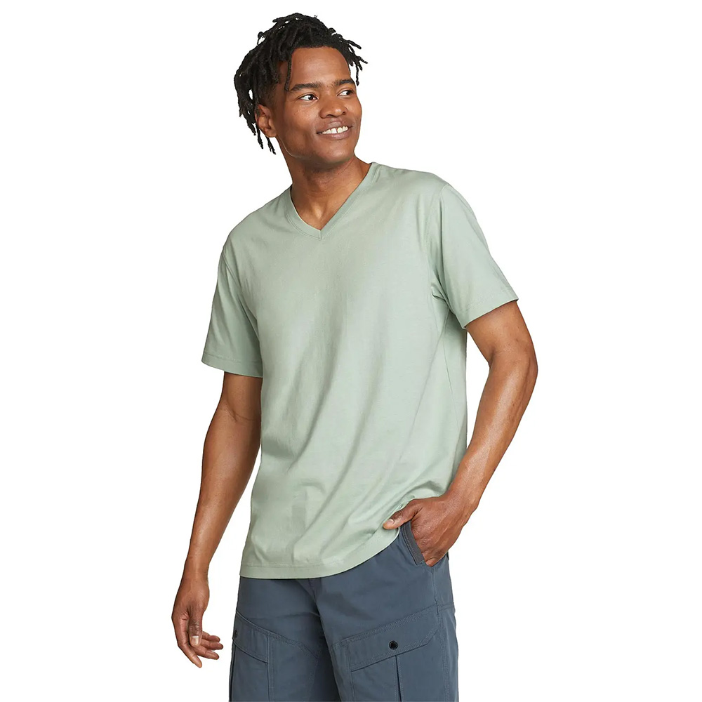 Eddie Bauer Mens Legend Wash V-Neck Short Sleeve T-Shirt (Celadon)