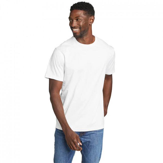 Eddie Bauer Mens Legend Wash Slim Short Sleeve T-Shirt (White ...