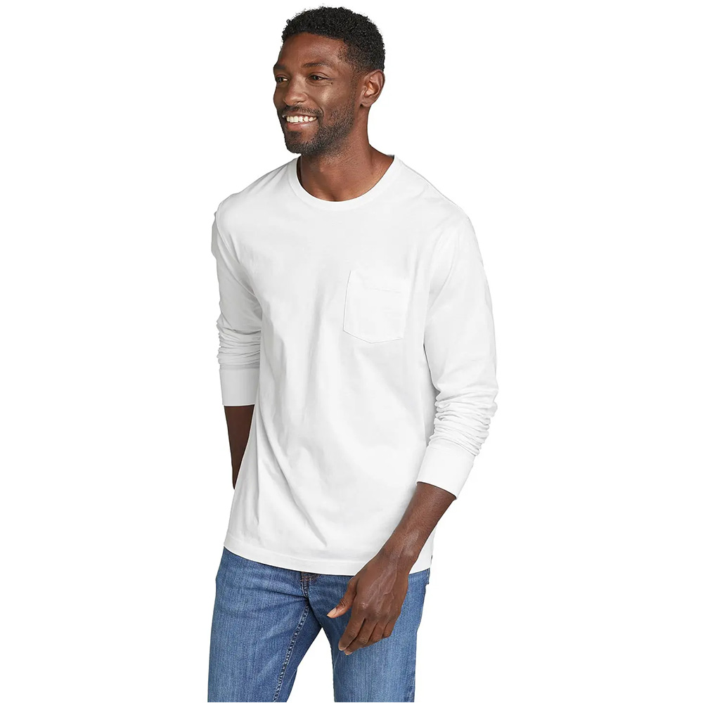 Eddie Bauer Mens Legend Wash Pro Long Sleeve T-Shirt (White)