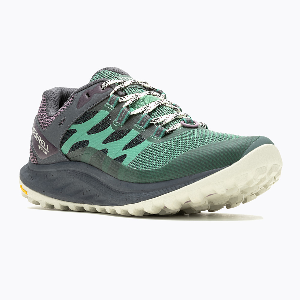 Merrell Womens Antora 3 Gore-Tex Trail Running Shoes (Pine Green)